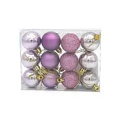 Набор шаров 12 шт Новогодняя нежность, 4 см  пластик, фото №1
