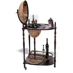 Глобус-бар напольный со столиком d 33 коричневый, фото №1