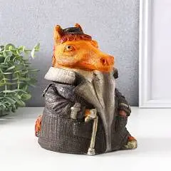 Копилка конь в пальто гипс 24*12.5*16.5см бронз твид, фото №1