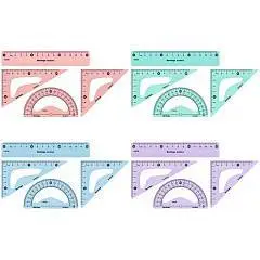 Набор чертежный "Instinct" (треуг. 2шт, линейка 15см, транспорти, фото №1