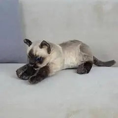 Игрушка мягкая Кошка натур сиамская 27 см, фото №1