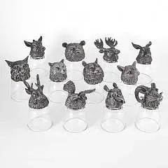 Набор 12 стопок-переверт. "Охотник" 50мл, фото №1