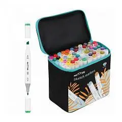 Набор двуст марк д/скетч MESHU 60цв трехгр пул/клин чехол с рис, фото №1