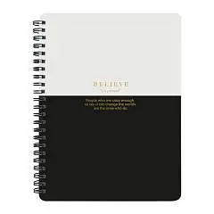 Тетрадь 80л кл "Believe", айвори полоса, спираль, фото №1