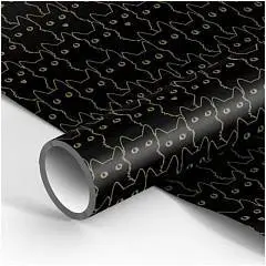 Бумага упаковочная "Ночь котов" 70*100см  в рулоне, фото №1