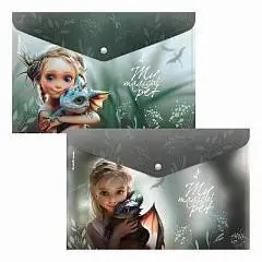 Папка на кнопке EK Magic Pet А4, ассорти, фото №1