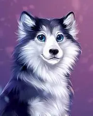 Алмазная мозаика с частичным заполнением «Хаски» 15?21 см, холст, фото №1