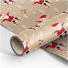 Бумага упаковочная НГ "Доставка подарка" крафт 70*100см в рулоне, фото №1