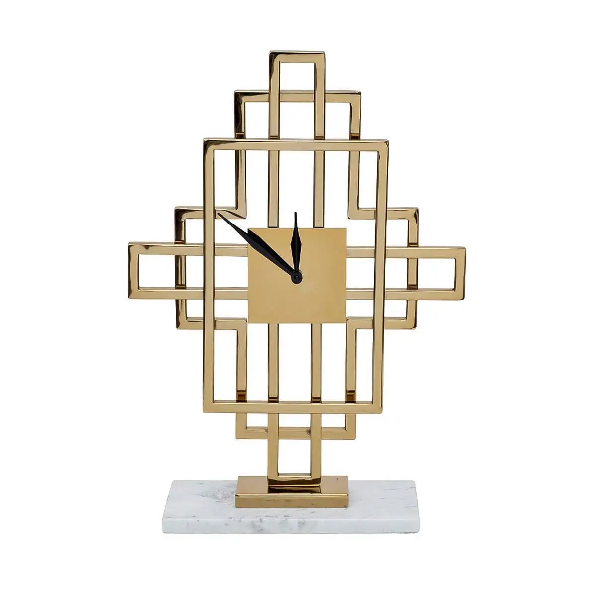 Часы настольные на подставке золото h45см нерж.сталь, фото №1