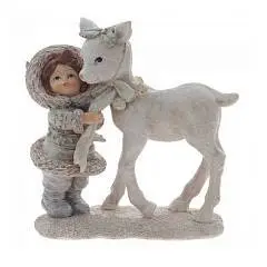 Фигурка декоративная "Девочка и олень", L12 W6 H12,5 см, фото №1