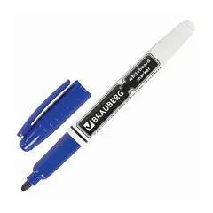 Маркер стираемый для белой доски Brauberg, синий, 4 мм, клип, фото №1