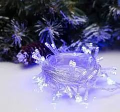 Гирлянда эл. LED-50-220V, 5м, силикон, 8р, синий, фото №1
