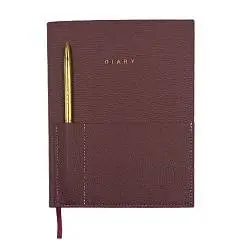 Ежедневник недат А5 "STYLISH COLLECTION" слива, ляссе карман и р, фото №1