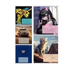 Тетрадь 18л КЛЕТКА "МИКС-5581" обл.-мелов.картон, фото №1