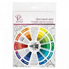 Цветовой круг +круг смешения красок  диаметр 20 см. картон, фото №1