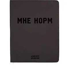 Дневник шк. "МНЕ НОРМ" черный кожзам, мягк обл, фото №1