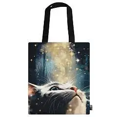 Сумка-шоппер Кот со звездами 35*45см 1отд, фото №1
