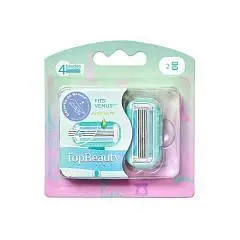 Сменные кассеты жен TopBeauty Paris, 2шт, 4 лезвия голуб, фото №1