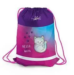 Мешок для обуви 1 отд. "Hello meow" 460*360мм, с вентил.сеточкой, фото №1