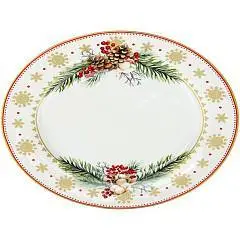 Тарелка закусочная Зимние чудеса 23 см белая керамика, фото №1