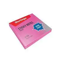 Бумага с клеевым краем Berlingo 76х76мм 80л розовый неон, фото №1