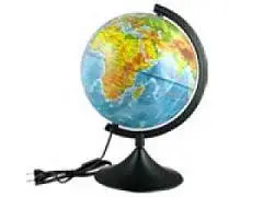 Глобус Земли д-р 250 физико-политический с подсветкой, фото №1