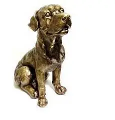 Фигура Собака Ротвейлер сидит  Н-33см БРОНЗА, фото №1