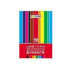 Бумага цв А4 10л 10цв мелов 2х сторон папка Creative Set, фото №1