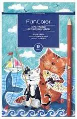 Карандаши цветные "FUNCOLOR" (пласт,трехгр), 18 цв. 4 в,подвес, фото №1