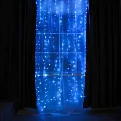 Гирлянда "Занавес" 2.8 х 3 м, 300 LED, синее, 8 реж, USB, фото №1