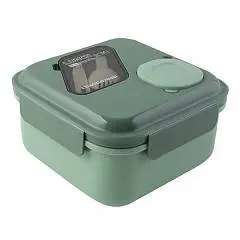 Ланчбокс 17,5х17,5х10см 1600мл зеленый, фото №1