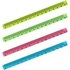 Линейка 15см СТАММ, трехгранная, неоновые цвета, фото №1