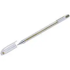 Ручка гелевая "CROWN" золотой металик, 0,7мм, фото №1