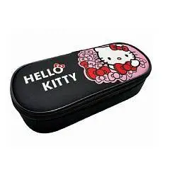 Пенал Hello Kitty, овальн, откид.планка, 225*90*50мм,черн, фото №1