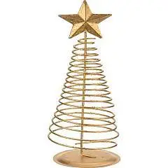 Фигура декоративная Елка золотистая 19.5х6.5см, фото №1