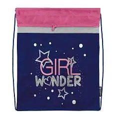 Мешок д/обуви Schoolformat "GIRL WONDER" 42х34хсм, 2отд, синий, фото №1
