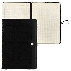 Ежедневник недат А5 "Pearl" КЛЕТКА ,черный, петелька, фото №1