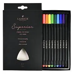 Фломастеры LOREX PRO-DRAW SUPERIOR 12цв круг черн карт кор подве, фото №1