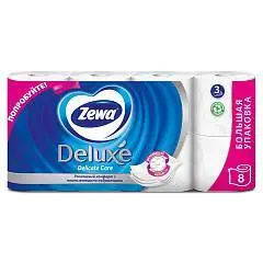 Туалетная бумага Zewa Deluxe Белая, 3 сл, 8 рул, фото №1