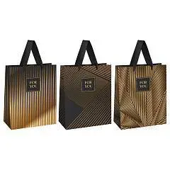 Сумка подарочная "Strict lines" 18*23*10см фольга, фото №1