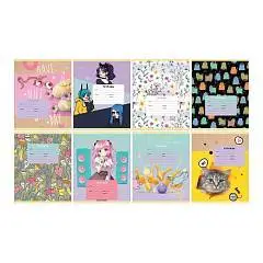 Тетрадь 12л КЛЕТКА "Mix-8. Девочки", фото №1