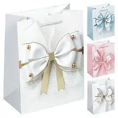 Сумка подарочная "Бант" 18*23*10см фольга, фото №1