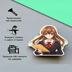 Наклейки Японская школьница с книгой, фото №1