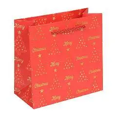 Сумка подарочная "Рождество" 14*15*7см  красный, фото №1