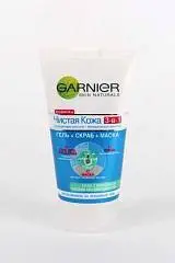 Гель-скраб-маска д/ум Garnier 3в1 Чистая кожа с глиной 150 мл, фото №1