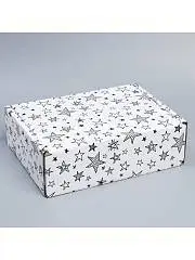 Коробка подарочная складная «Звёзды», белый, 27?21?9 см, фото №1