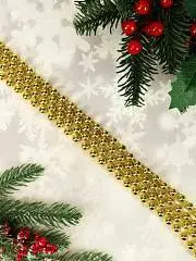 Бусы на ёлку Яркий праздник,  d 1 см, длина 1,8 м, золотые, фото №1