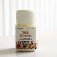 Краска по стеклу и керам. "Декола" белая акрил 50мл, фото №1