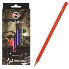 Карандаши цветные дерев Dino 12цв Koh-i-Noor шестигр, фото №1