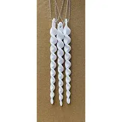 Набор украшений Сосулька 13,5см 3шт ЛЬДИНКА белые блестки, фото №1